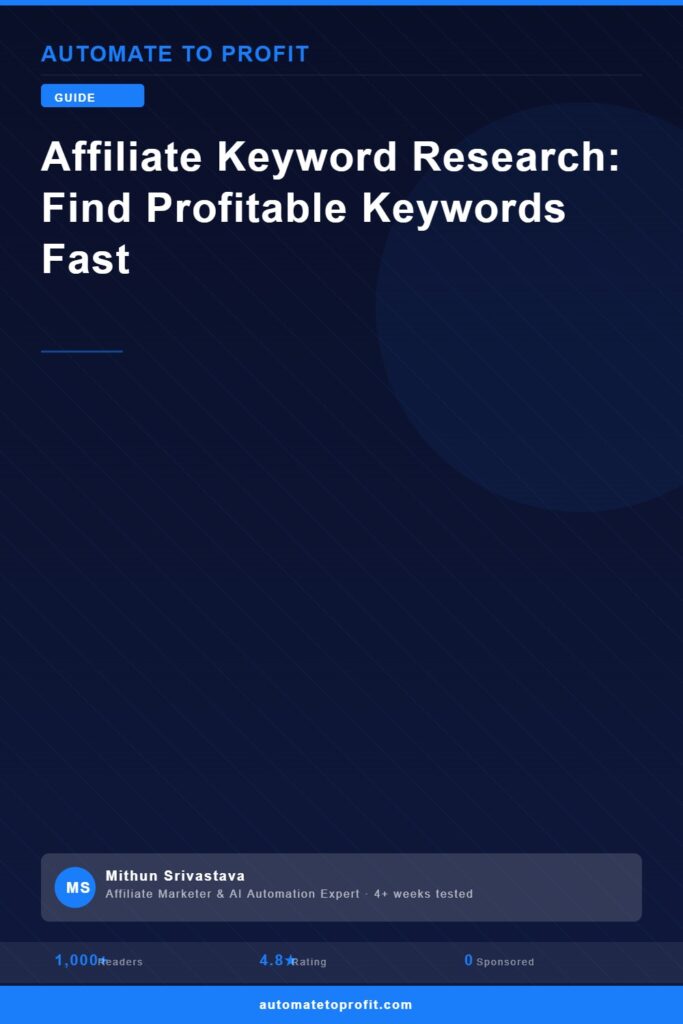 affiliate keyword research