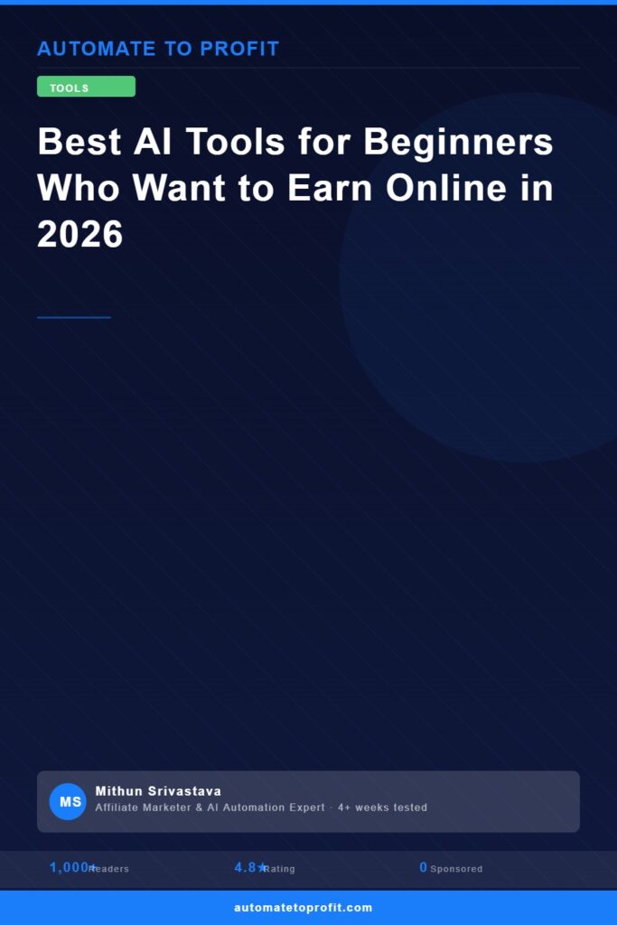 best ai tools for beginners who want to earn online in 2026