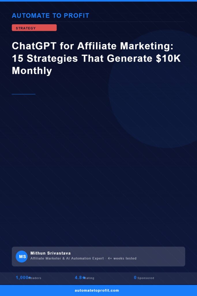 chatgpt for affiliate marketing 15 proven strategies that generate 10k monthly