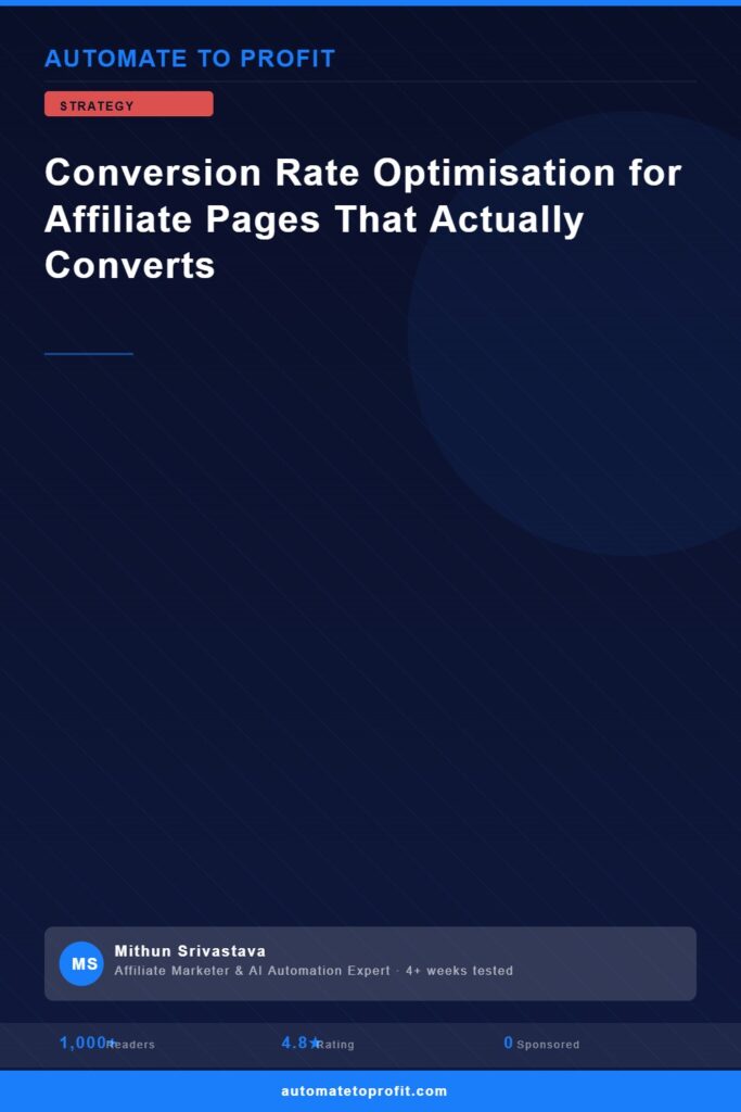 conversion rate optimisation affiliate pages