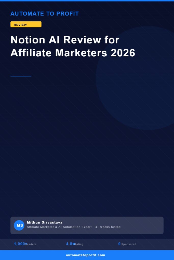 notion ai review affiliate marketers 2026