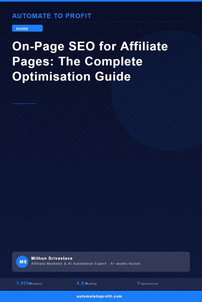 on page seo affiliate pages