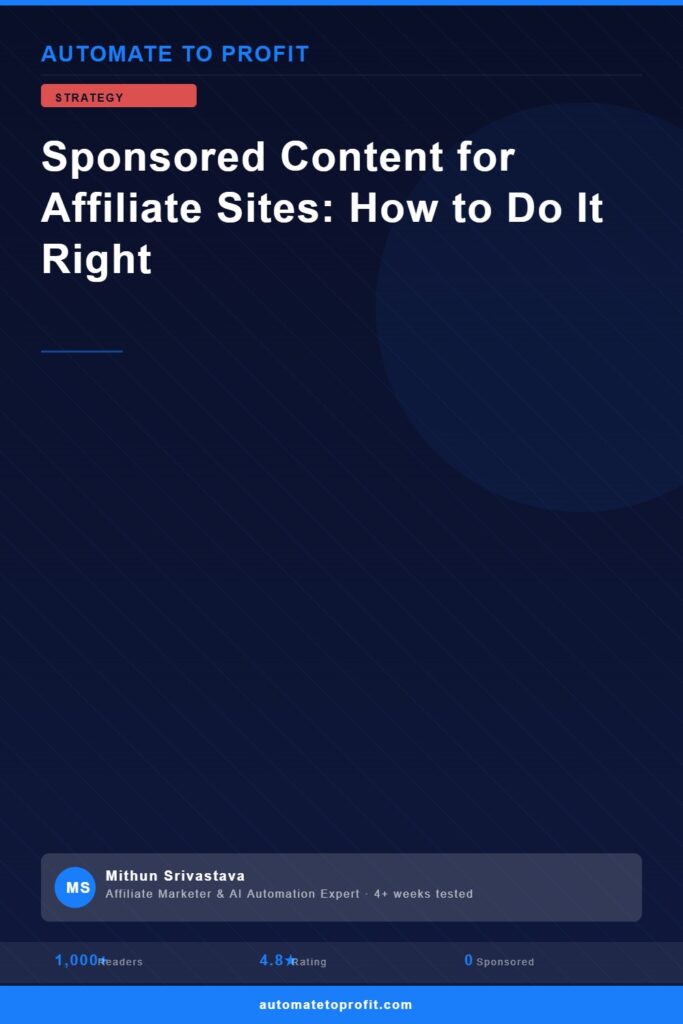 sponsored content affiliate site