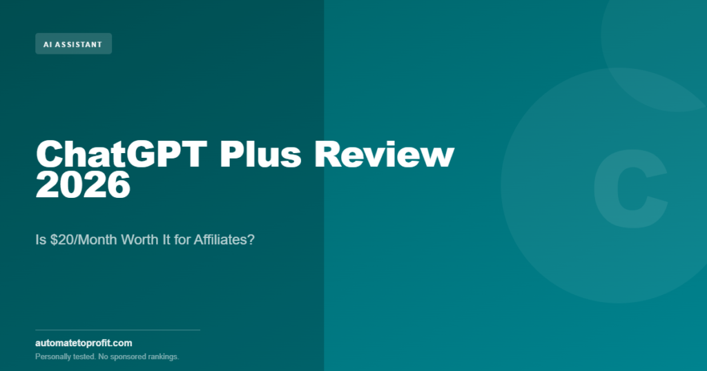 ChatGPT Plus Review 2026 | AutomateToProfit
