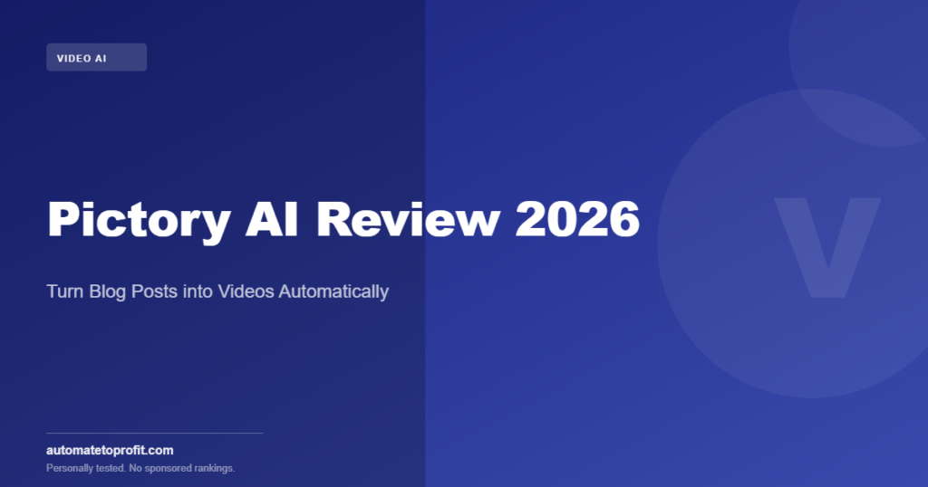 Pictory AI Review 2026 | AutomateToProfit