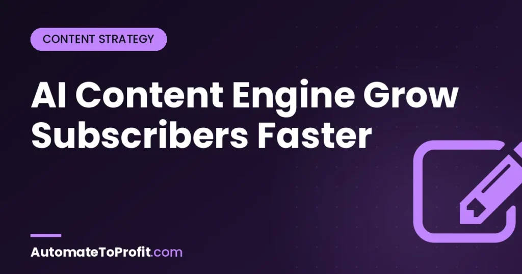 AI Content Engine 2026: Grow 0 to 50,000 Subscribers Faster (Tested) – featured image | Automate to Profit