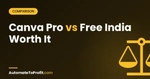 Canva Pro vs Free India 2026: โน500/mo Worth It? (Tested Verdict) โ featured image | Automate to Profit