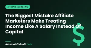 Affiliate Income vs Capital: The Mistake That Kills Most Affiliate Sites – featured image | Automate to Profit