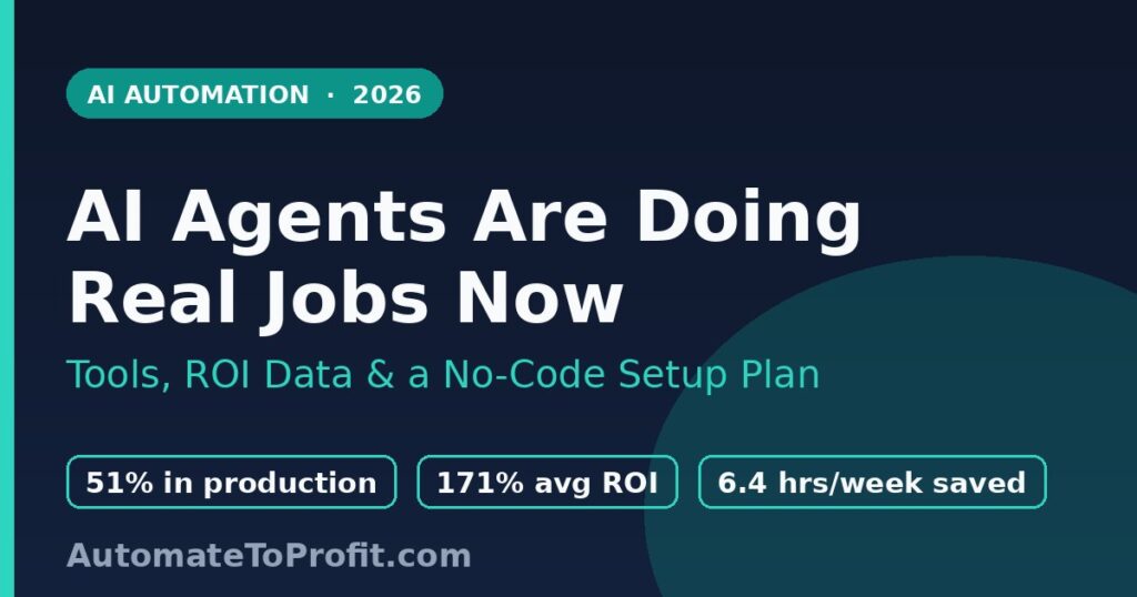 AI agents doing real jobs in 2026 — tools, ROI data and a no-code setup guide